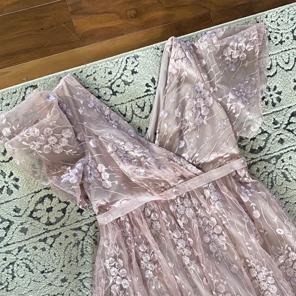 Charming Pink Floral Formal Dress - Picture 2 of 6